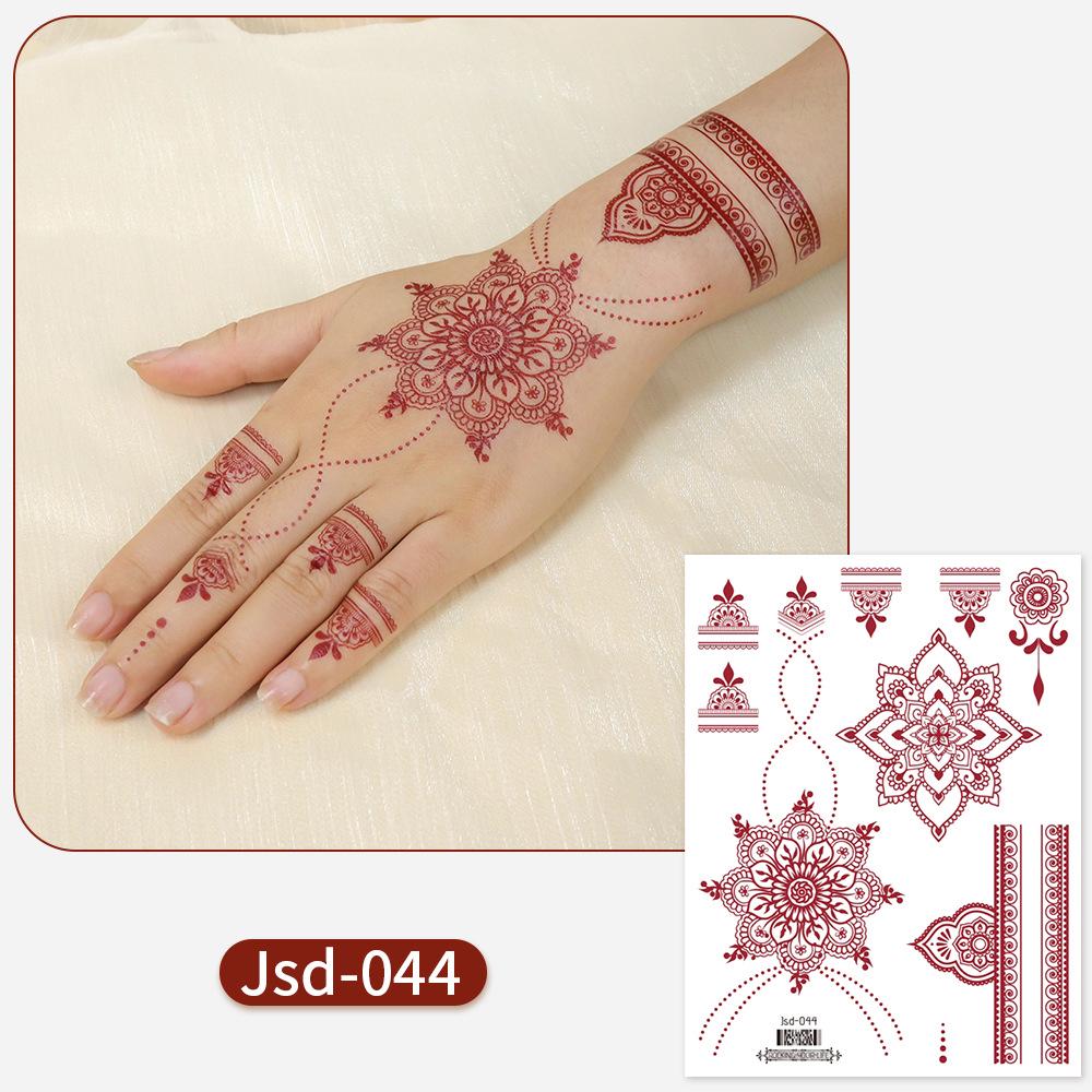 

Красные индийские кружевные тату-наклейки хной для лица и рук – Дизайн высокого класса для ключицы 158x120 mm