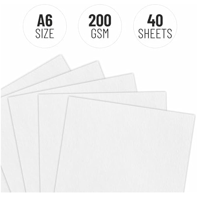 Anupam Professional Watercolour Paper | A6 (15X10Cm) 300 Gsm Cold Pressed Paper | 40 Sheets | Ideal For Artist, Professi