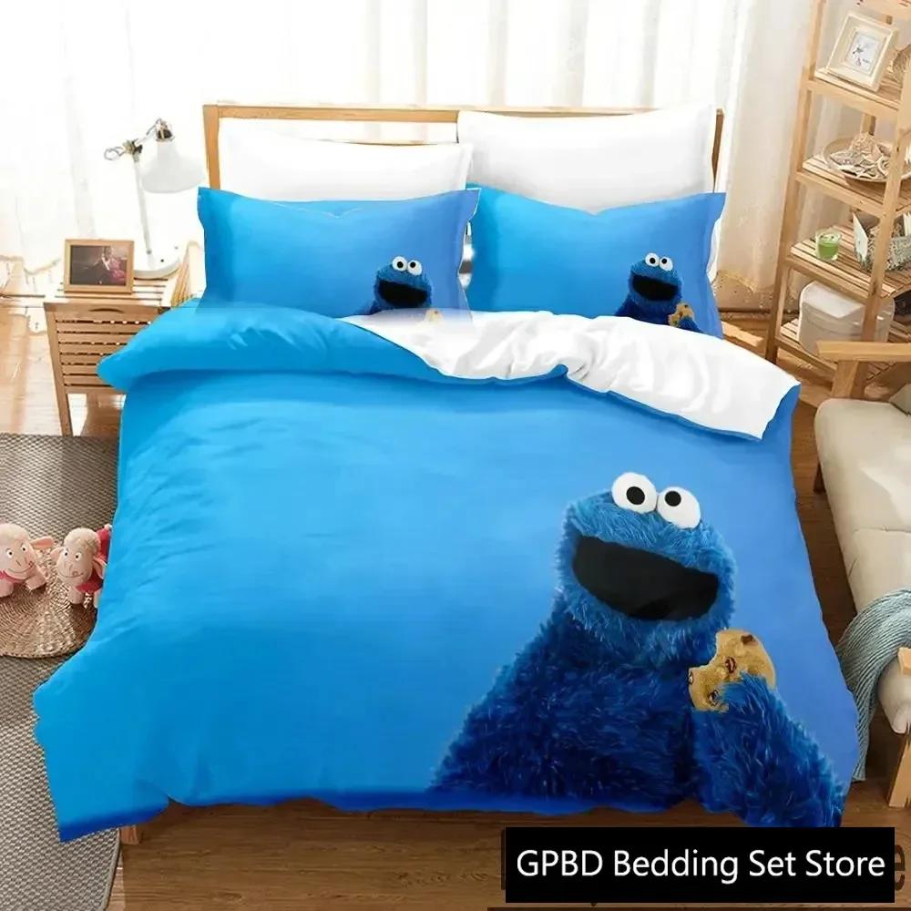 3D Print Cookie Cartoon Monster Anime Bedding Set Double Twin King Duvet Cover Comforter Pillowcase Boys Girls Adults Bedroom