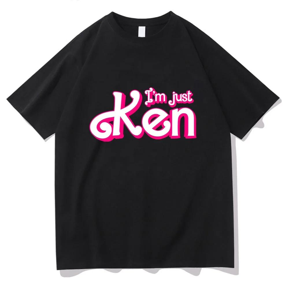 

Весенняя футболка с круглым вырезом «Я просто Кен Райан», хлопковая футболка с графическим принтом, Ropa Hombre, удобная одежда M чёрный