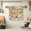 Felt Summer Bunny Picnic Soft Bath Towel, Rainbow Castle Ice Cream Rabbit Absorbent Quick Dry Towel