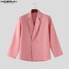 INCERUN Men Lapel Neck Long Sleeve One Buttons Casual Loose Thin Blazer Coats