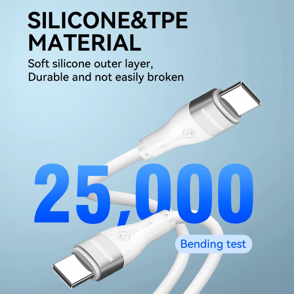 Wozinsky WSTCC2 USB-C To USB-C PD 65W Charging Cable, 2M - White