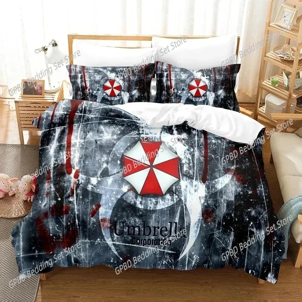 Corporation Red Umbrella Bedding Set 3D Printed Suitable for Bedroom Duvet Cover Set With Pillowcases Kids Home Textile
