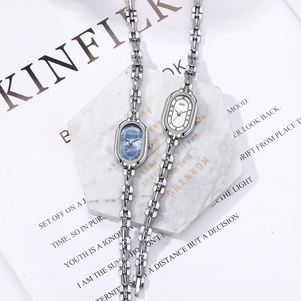 Vintage Bracelet Watch Women Retro Gold Wristwatch Oval Light Luxury Artistic Waterproof Ladies Fashion Quartz Clock Watches