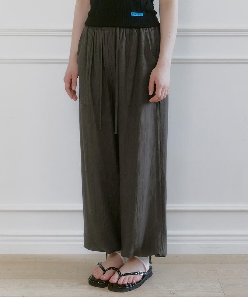 MICANE Irelun Wrinkle Wide Banding Pants