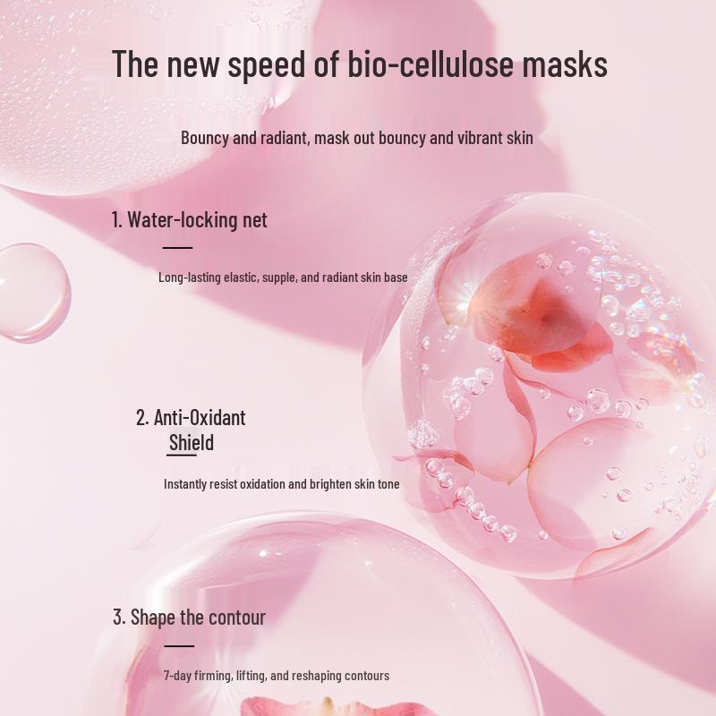 Máscara de Tecido Radiante com Ácido Hialurônico Oito Copos Hidratante e Iluminadora Noturna