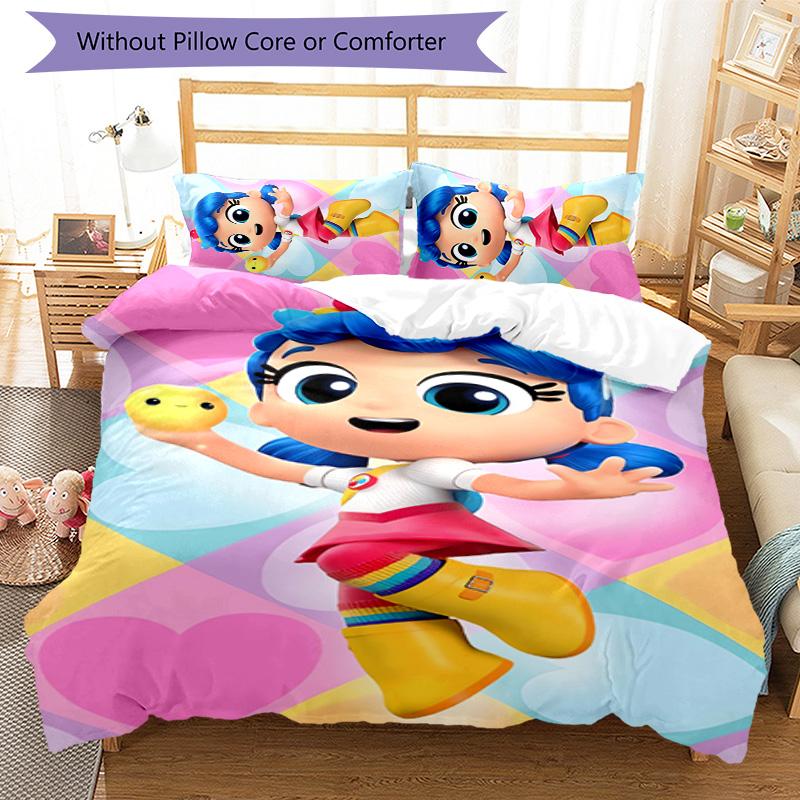 True and the Rainbow Kingdom 3pcs Bedding Set Duvet Cover Closure Includes 1 Duvet Cover & 2 Pillowcases for All Seasons Bedroom Home Dorm Decor