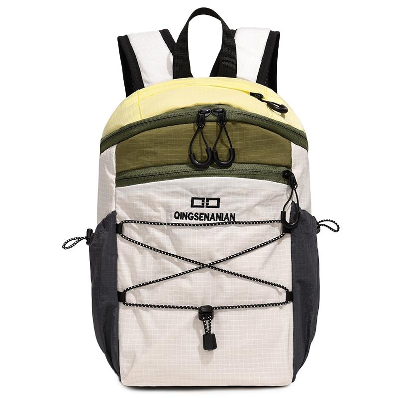Light Student Schoolbag Sports Large Capacity Outdoor Lightweight Backpack жёлтый/зелёный