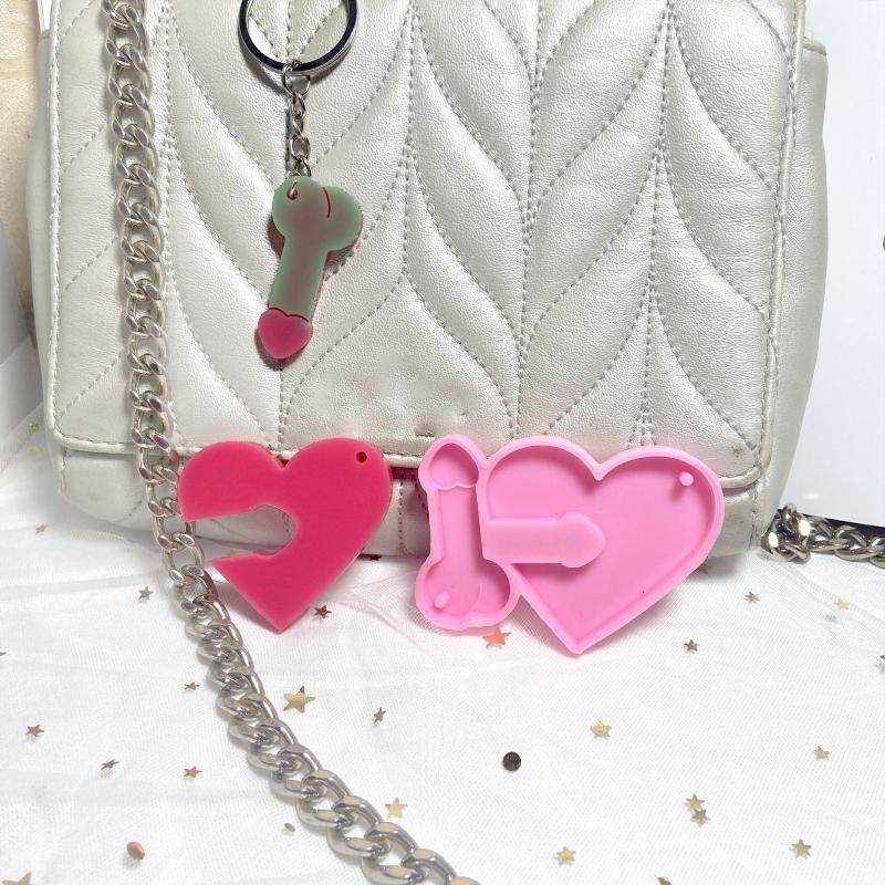 DIY Love for Brother Combination Mold Mirror Silicone Mold Keychain Pendant Jewelry Crafting Mould for Valentine's Day G