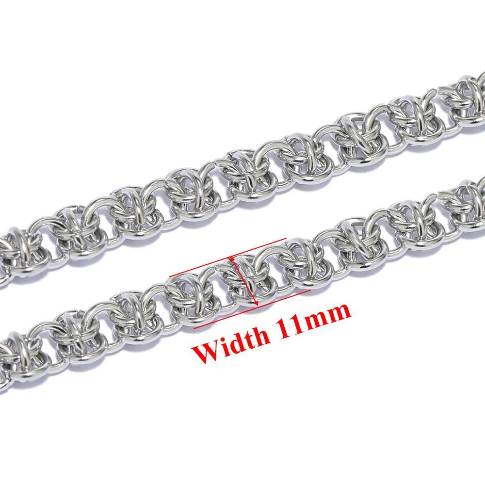 1 Meter 304 Edelstahl Grobe Knoten Große Kettenglieder für DIY Hip Hop Halsketten Schmuckherstellung Zubehör Zubehör