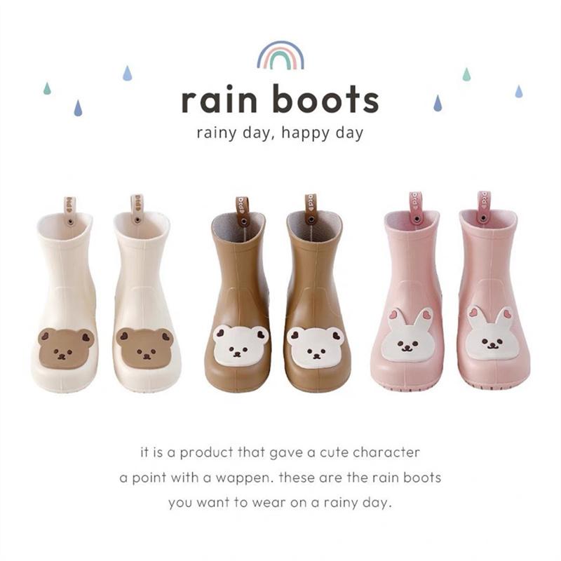 Rutschfeste, wasserdichte Kinder-Regenstiefel mit Cartoon-Bär und Kaninchen, Baby-Wasserschuhe für die Regenzeit, Mädchen, Jungen, Kleinkinder, Gummischuhe