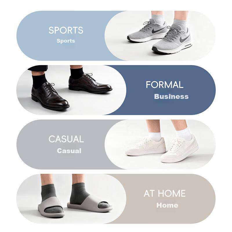 BANANA TRIP Disposable Men's Mid-Calf Socks 10A Antibacterial High Elasticity Four Seasons Daily Cotton Socks Vacuum Compressed Individual Pack Gray