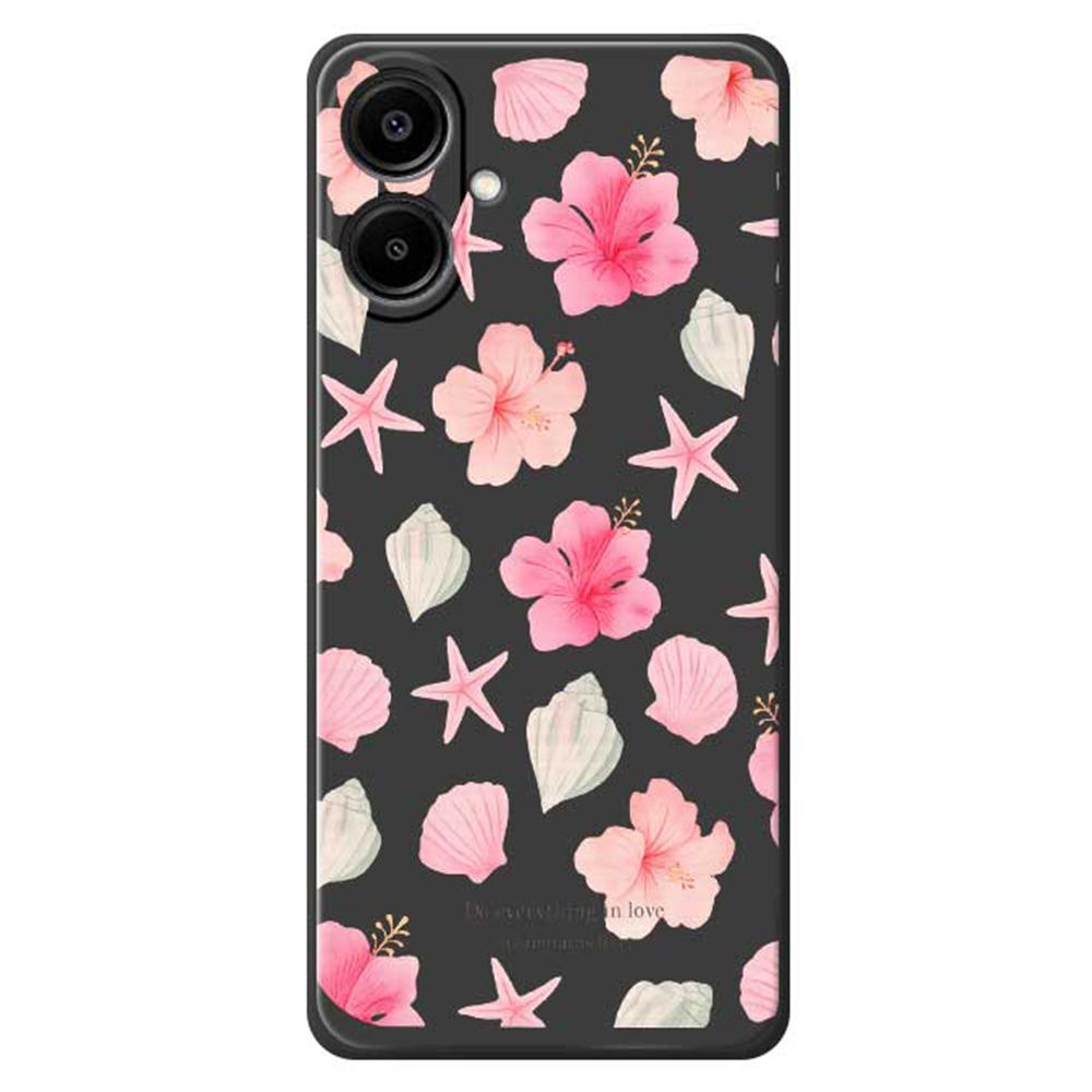 

For Samsung Galaxy A07 5G/A07 4G Case Shell Peach Blossom Pattern Printing Straight Edge TPU Phone Back Cover D