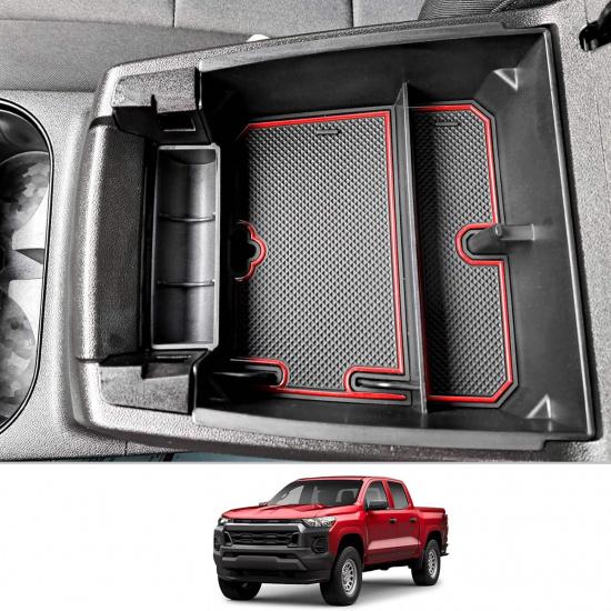 

CDEFG for 2025 2026 Chevy Colorado GMC Canyon Center Console Organizer Tray for 2023-2025 2026 Chevy Colorado GMC Canyon Middle Console Armrest червоний