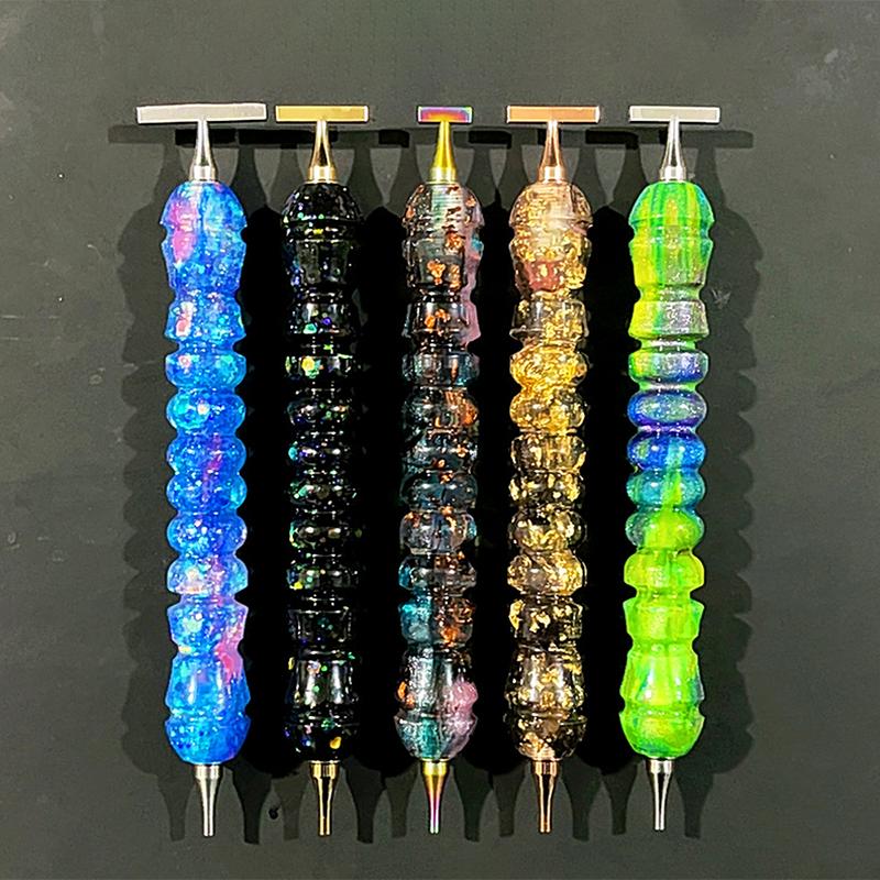 Homfun Shiny Diamond Painting Pen Color Embroidery Threaded Dot Drill Tool Metal Screw Thread Diy Dot Drill Pen Tool Accessories