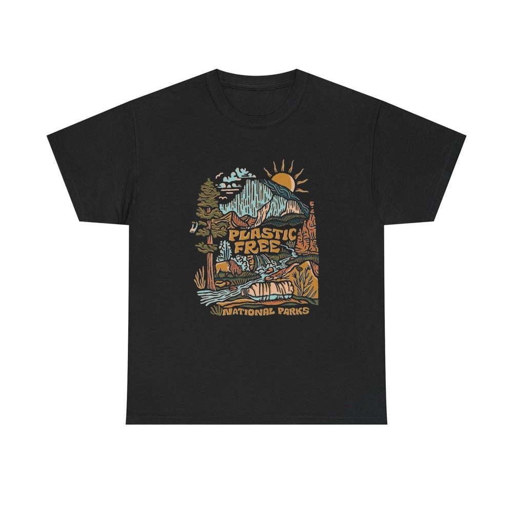

Plastic Free National Parks Graphic T Shirt Unisex Heavy Cotton Tee Unisex T-Shirt L