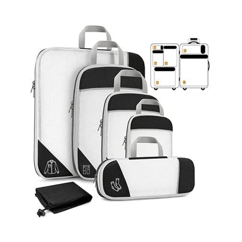 6-piece Travel Packaging Cube Storage Bag Packaging Compressed Travel Luggage Packaging Storage Bag Set