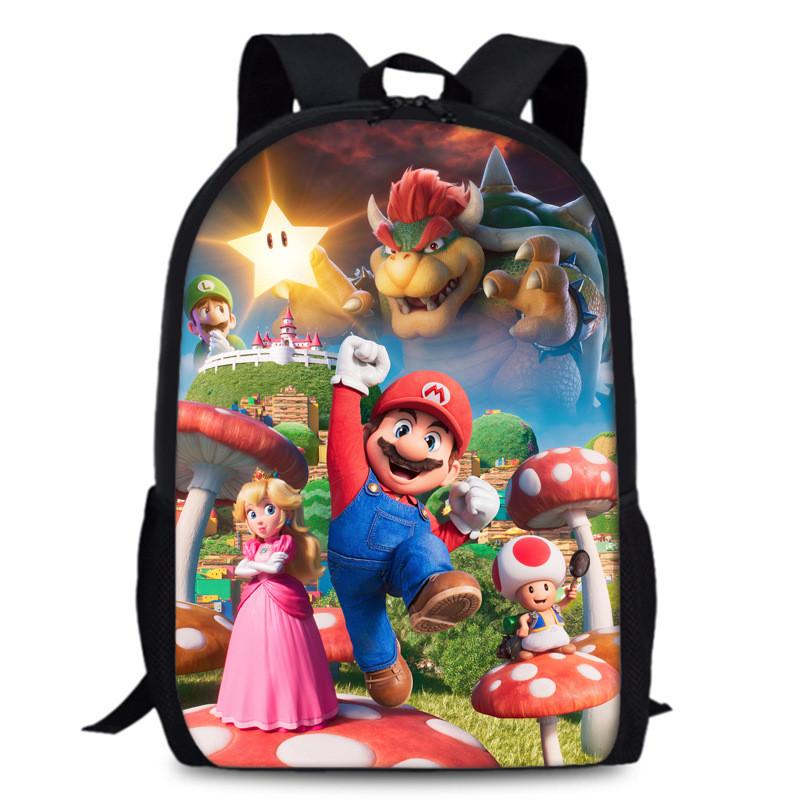 Mario Super Bros School Backpack Large Capacity Oxford Schoolbag Kids Gifts