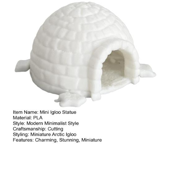Yousheng Miniature Igloo Figurine Mini Lifelike Ice House Model Fish Tank Hideout Breeding Cave Arctic Igloo Micro Landscape Statue for Aquarium Decor