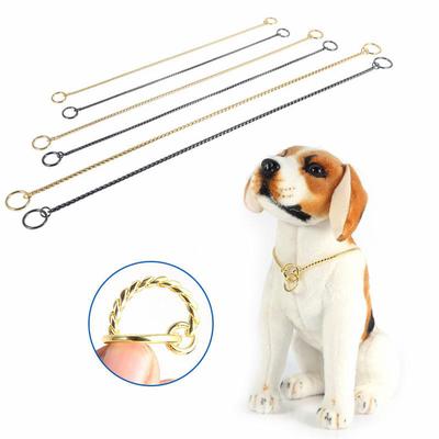 3 Sizes Metal Snake Chain Twisted Necklace Pet Dog Show Training Choker Collars