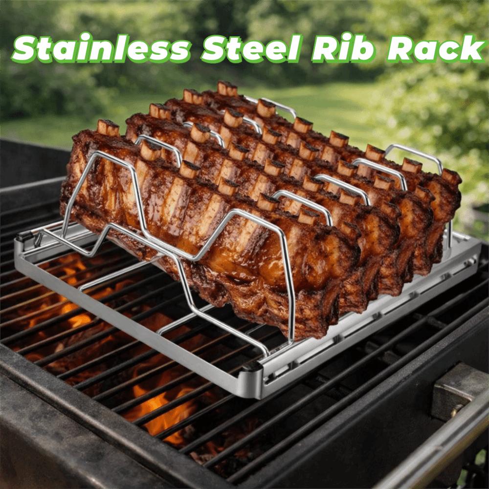 Corrosion-resistant Stainless Steel Rib Rack Foldable Grill Rack Easy To Clean