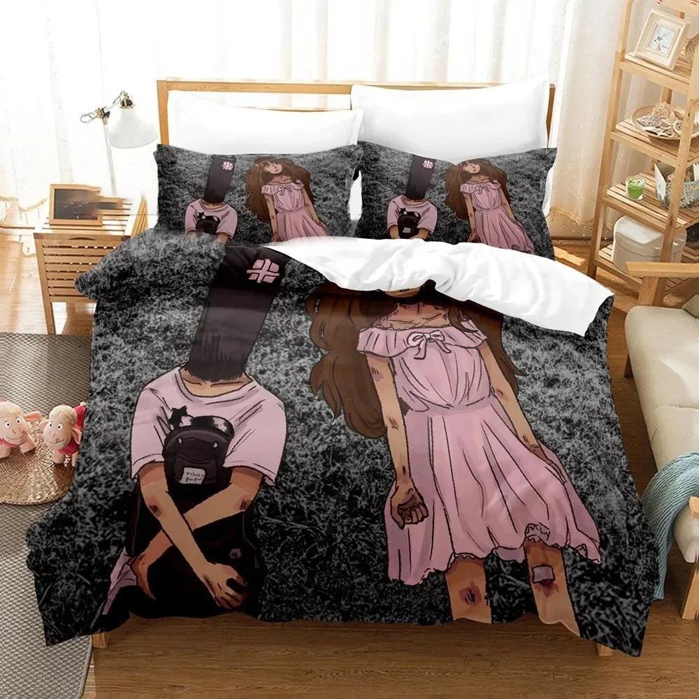 

3D Printed Punpun Oyasumi Goodnight Bedding Set Boys Girls Twin Queen Size Duvet Cover Pillowcase Bed Kids Adult EU Single 135x200cm