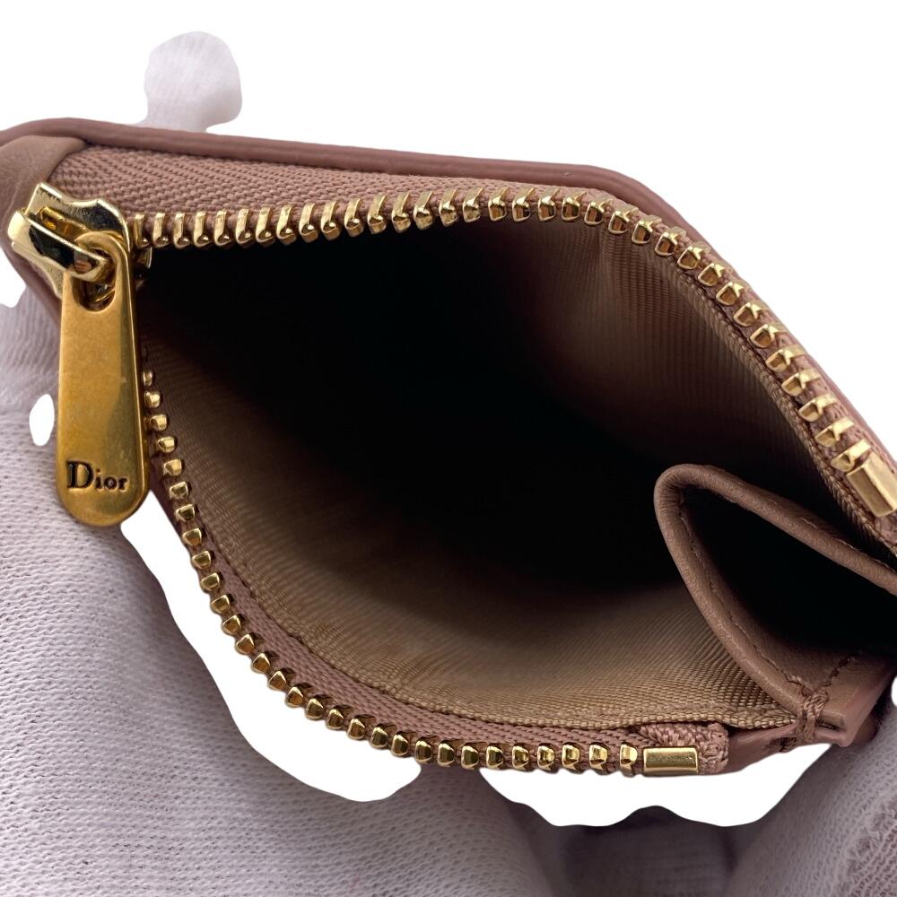 Christian Dior leather 30 Montagne Compact Wallet Tri-fold wallet pink leather Women Used
