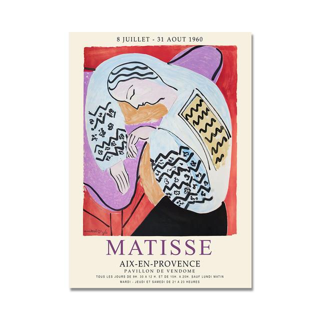 Vintage Colorful Matisse La Music Cat and Goldfish Poster Living Room Oil Painting Home Wall Art