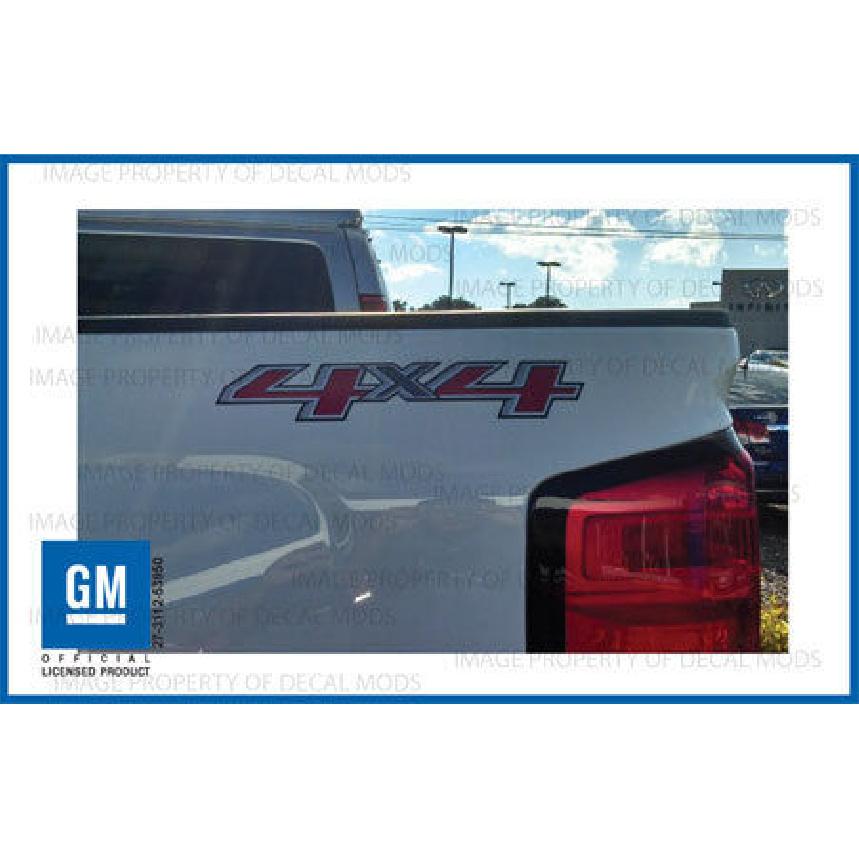 Set of 2: 2016 4x4 Decals - F stickers Parts Chevy Silverado GMC Sierra Bed Side