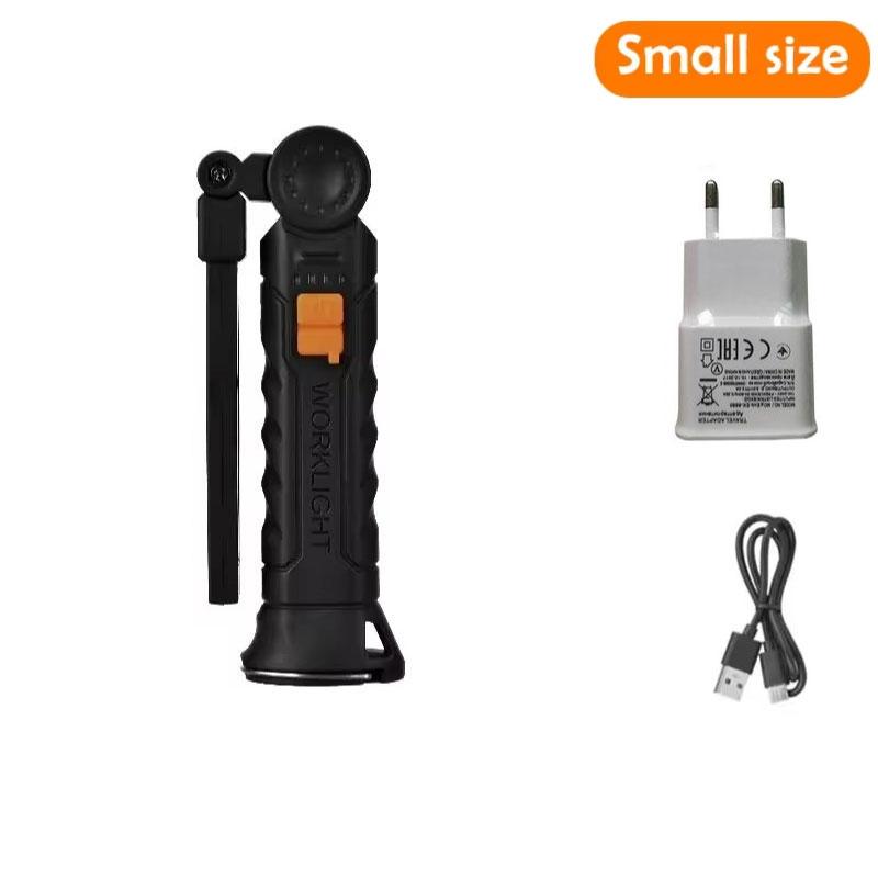 Portable COB LED Flashlight Rechargeable Work Light with Magnetic Lanterna Hanging Lamp with Built-in Battery Camping Torch