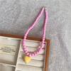 Fashion Cute Candy Color Heart Pendant Resin Beaded Choker Necklace For Women Girls Trendy Goth Vintage Aesthetic Accessories