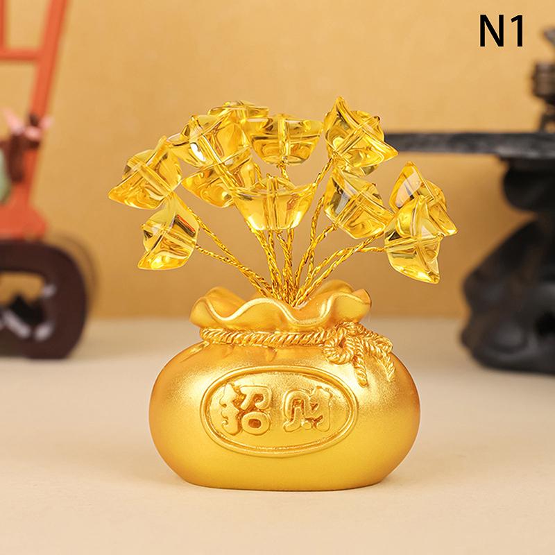 Chinese  Year Money Tree God Feng Shui Fa Cai Lucky Fortune Miniature Spring Festival Home Decorating Desktop Car Ornaments