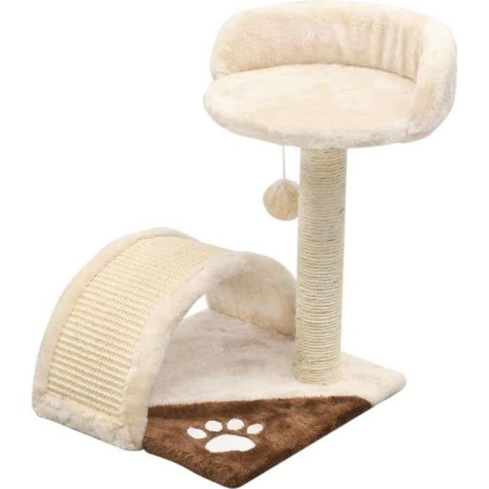 VidaXL Arbre à chat avec griffoir en sisal 40 cm Beige et Marron
