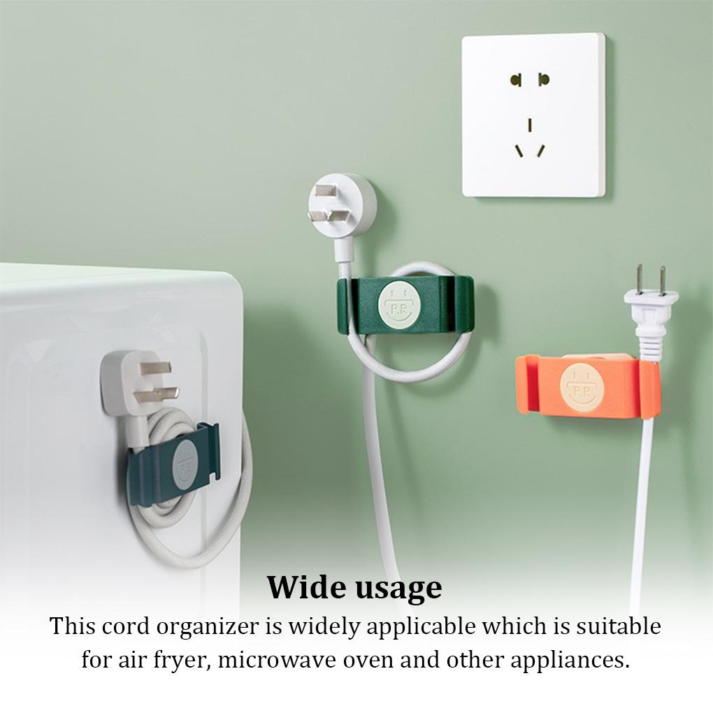 Pack of 4 Wall Mounted Appliances Cord Organizer Self-adhesive Air Fryer Charging Cable Wrapper Winder Accessory Bedroom