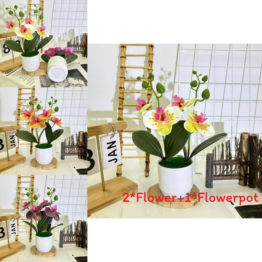 Schmetterlingsorchidee Kunstpflanze mit 3D-Folie für Innendekoration und Foto-Requisiten