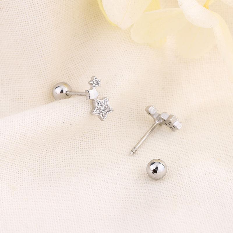 Elegant Star Screw Back Earrings For Women Hypoallergenic Studs Comfortable For Sleeping No Removal Needed