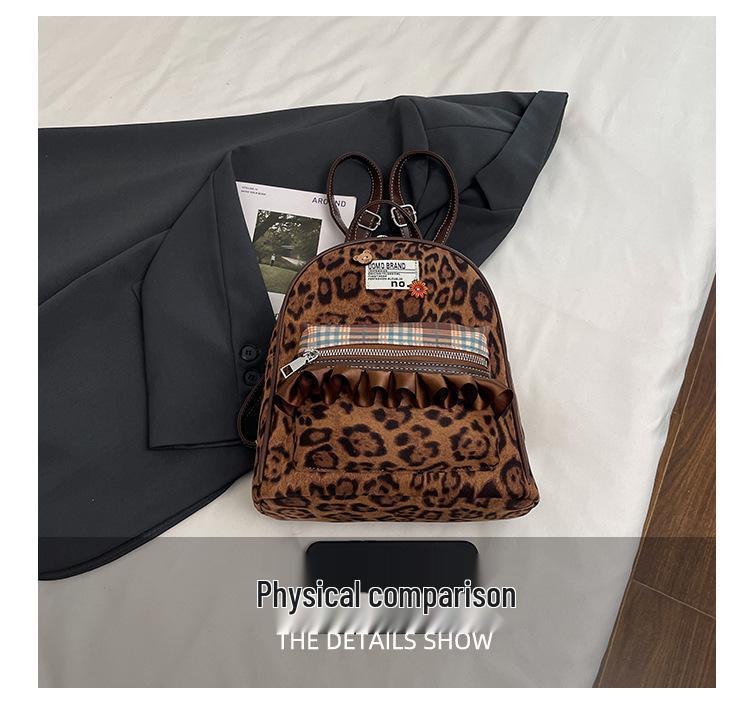 Trendy Leopard Print Women's Mini Backpack - 2025 Autumn/Winter Versatile Fashion Commuter Bag