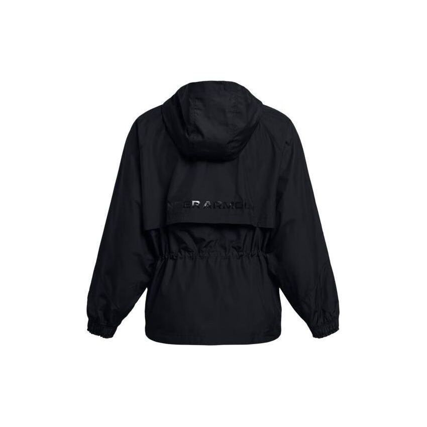 Under Armour Rush Vanish Elite Solid Color Woven Full-Zip Loose Training Jacket Women Jackets Black 1382726-001