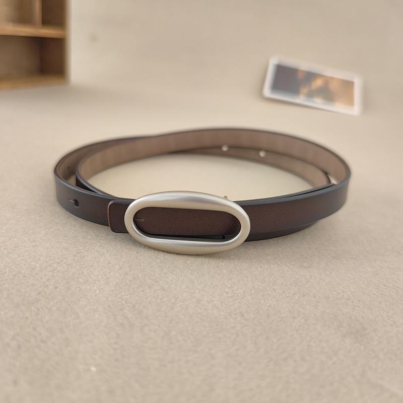 Leather Color Solid Waist Belt With Alloy Buckle For Women Office Gift Wear