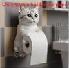 Cat Paper Holder Resin Cute Cat Design Wall Mount Tissue Dispenser For Bathroom Decor