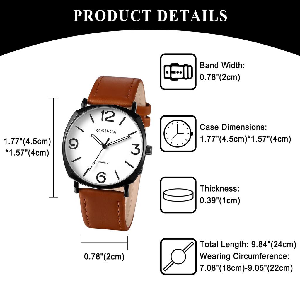Waterproof and Rainproof Wristwatch with a Round Quartz Numeral Brown and Black A Simple Accessory Perfect for and the New Men's Dial, Movement, Dial,