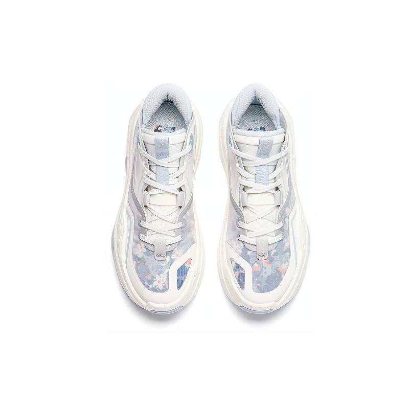Anta C37 2.0 Women Mid-top Skate Shoes Grey Blue, Fabric & Synthetic Leather, Non-slip & Durable 922228082-5