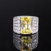 Jewelry Aquamarine Yellow Diamond Geometric Adjustable Diamond Ring Main Stone 10 * 14