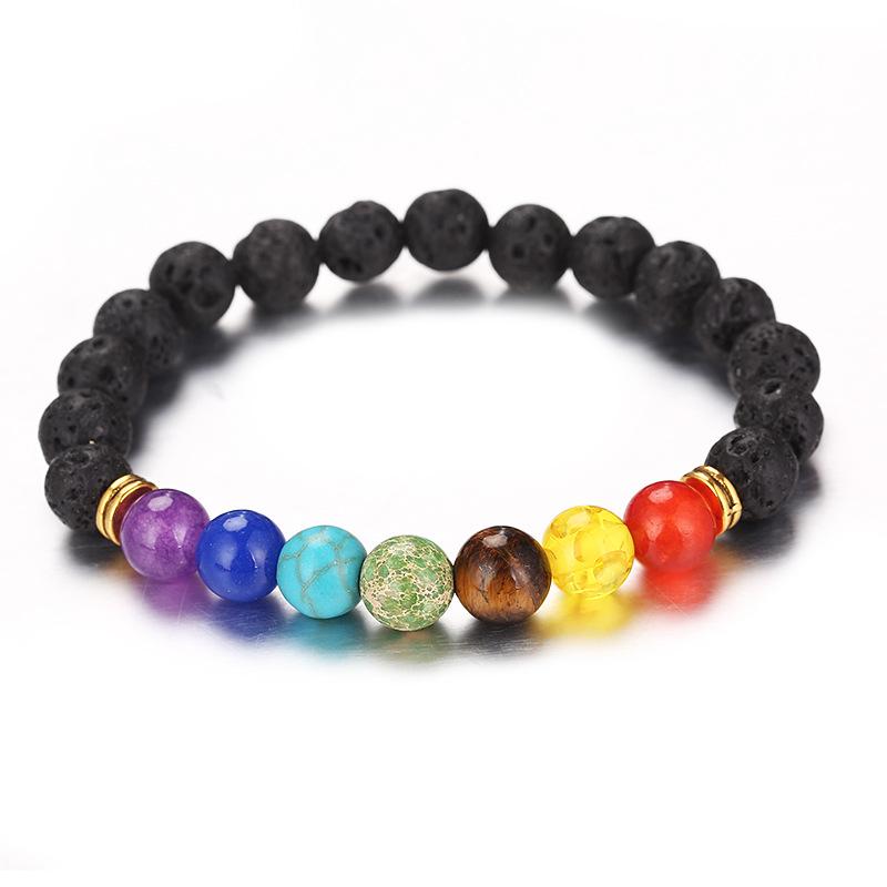 Colorful Bracelet Bracelet, Natural Agate Amethyst Volcanic Stone Bracelet.
