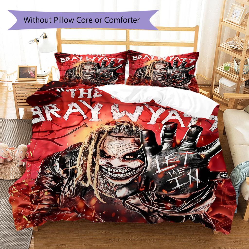 Bray Wyatt,WWE Pattern Bedding,Quilt Set Quilt Cover Pillowcase Home Birthday Gift (1 * duvet cover + 2 * pillowcase, without core)