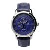 [Salvatore Mara] Годинник Moon Phase Multi Calendar 5 ATM Water Resistant Business Formal Men's Leather Belt Limited Model Silver Blue SM21106-SSBL