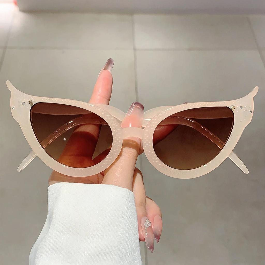 KAMMPT Cat Eye Sunglasses Vintage Snake Frame Multicolor Women Stylish Trendy Brand Design Shade Eyewear