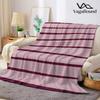 Pink Burgundy Text Stripe Flannel Blanket Warm Soft Halloween Christmas Decorative Couch Warm Cozy All-Season Gift