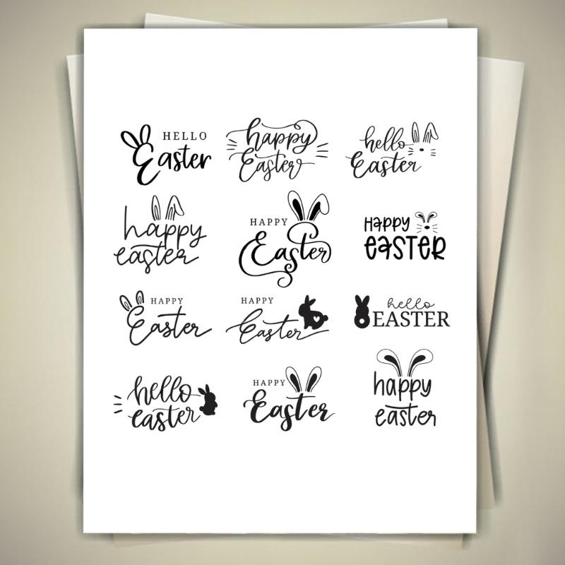 Easter Letter Clear Silicone Stamp for DIY Invitation Card Scrapbooking Paper Craft Rubber Stamp Handmade Journaling